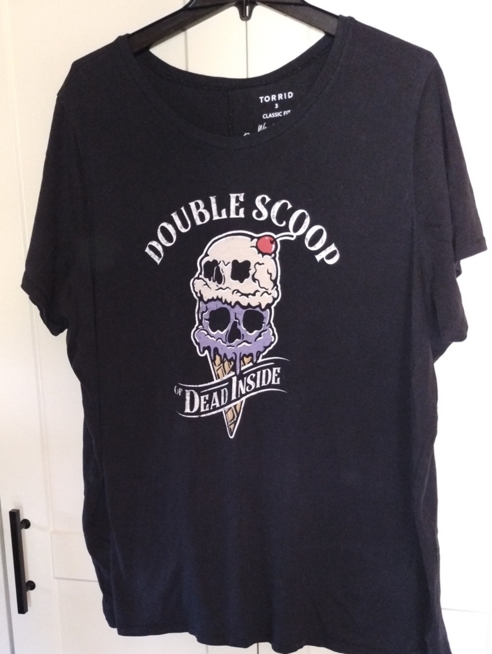 torrid Black Graphic Tee with Ice Cream Skull
